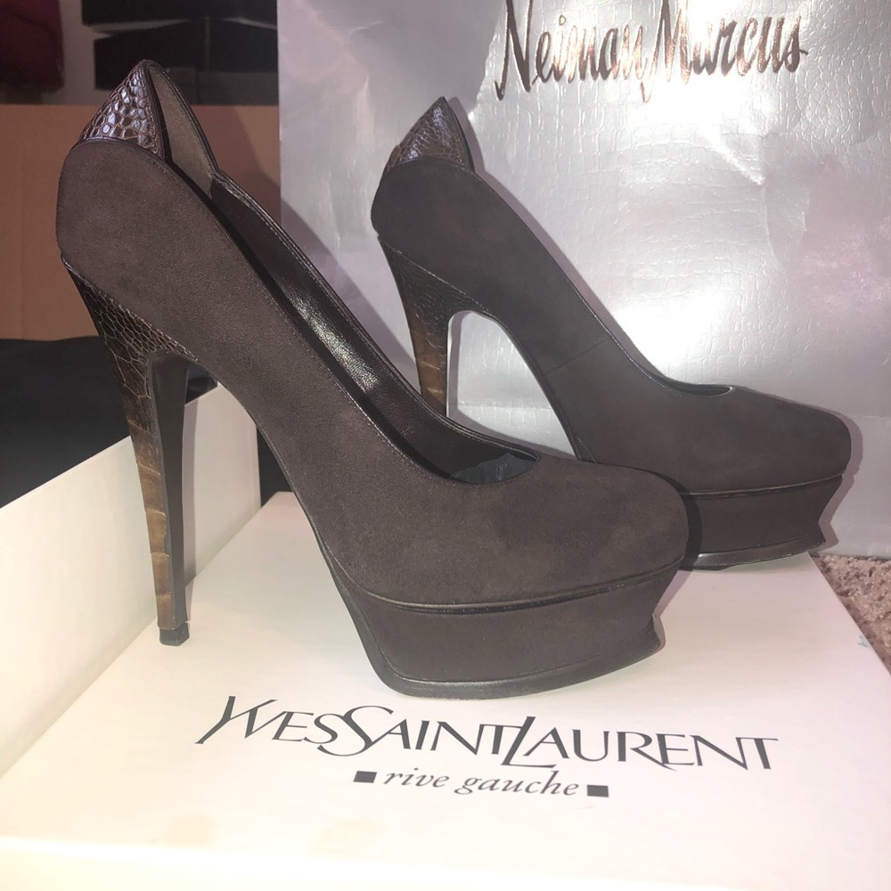 YSL Tribute pumps brown suede Size 6.5 US